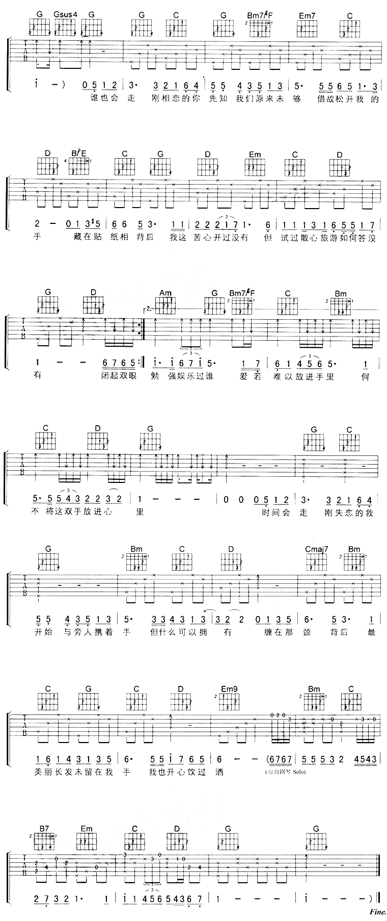 《人来人往吉他谱》_陈辉阳_G调 图三