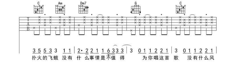 《有何不可吉他谱》_许嵩_C调 图四